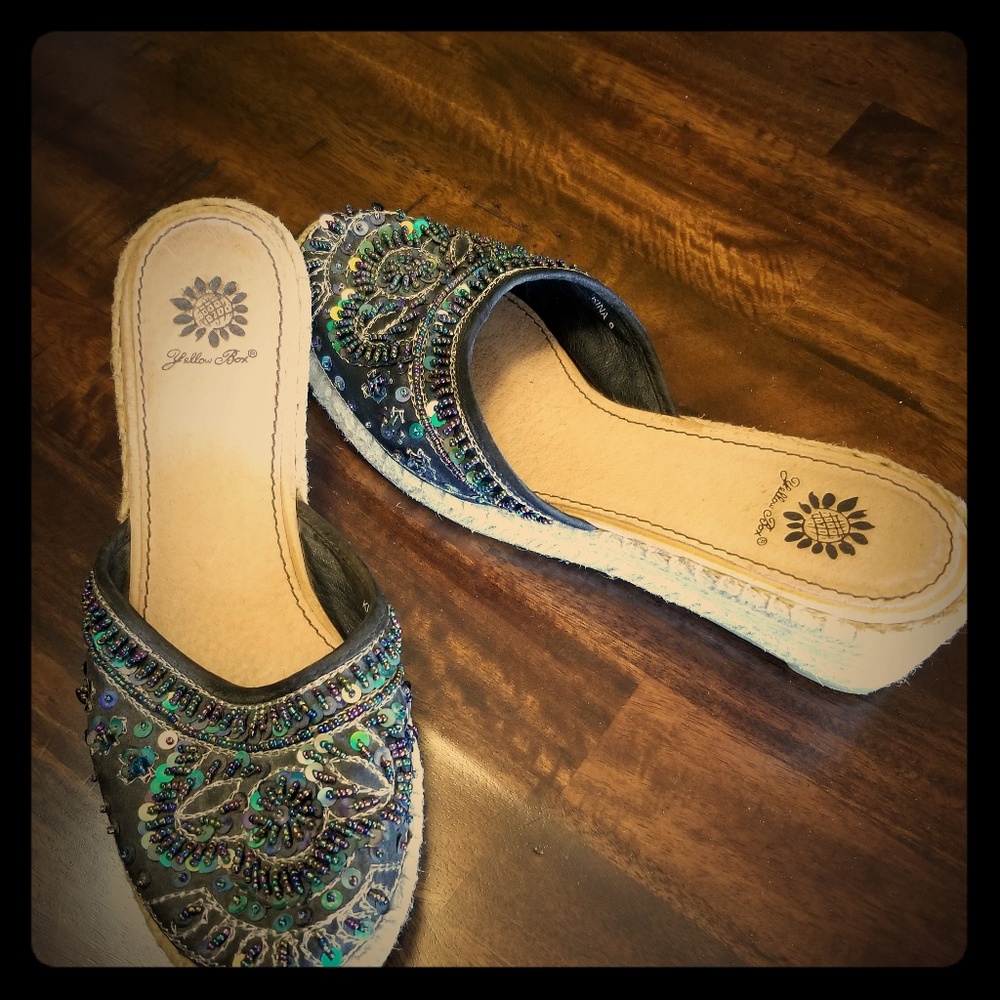 yellow box bohemian espadrilles sandals